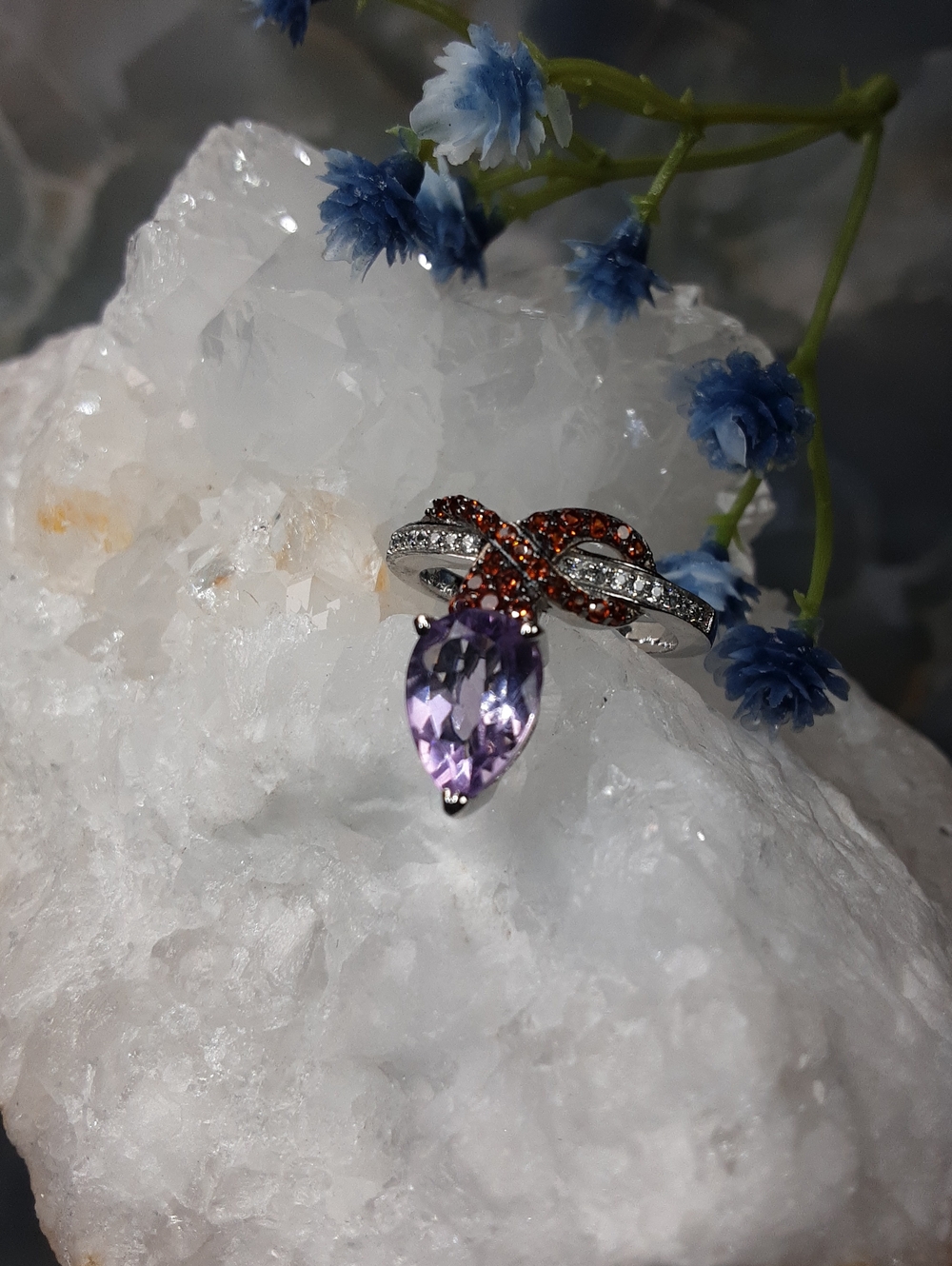 925 Amethyst, Gemstone Snake Ring. PRICE IS FIRM.